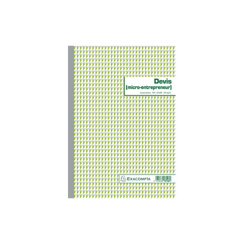 EXACOMPTA Manifold auto entrepreneur autocopiant devis format 29,7x21cm. 50 feuillets dupli