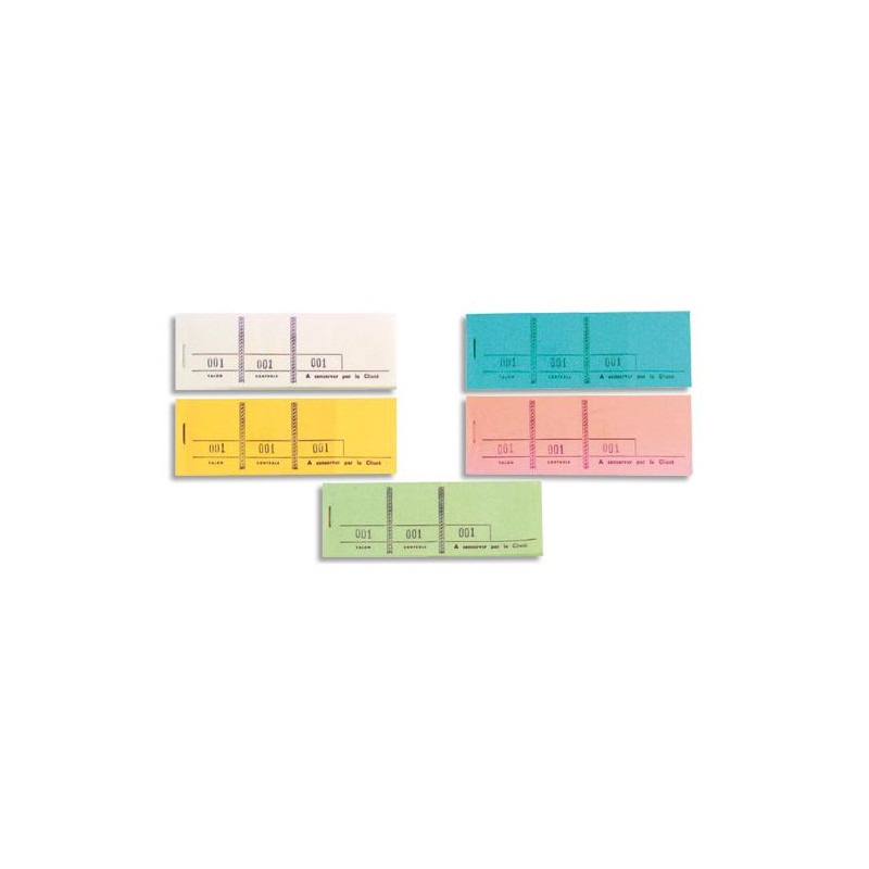 EXACOMPTA Bloc passe-partout 100 feuillets numérotés 4,8x15cm. 3 volets détachables. Coloris assortis