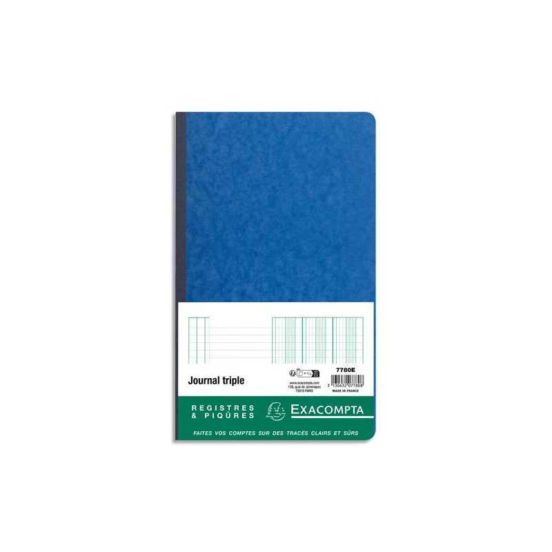 EXACOMPTA Piqûre journal folioté 32x19,5cm 80 pages. Coloris assortis