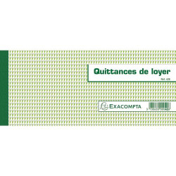 EXACOMPTA Carnet &agrave; souche Quittances de loyer 10,1x16,5cm - 50 feuillets - Format horizontal