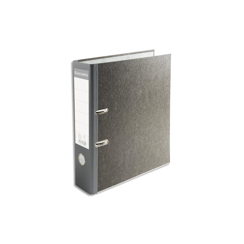 EXACOMPTA Classeur à levier en carton PREMTOUCH dos 80mm, coloris Gris Marbré