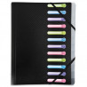 EXACOMPTA Trieur OPAK en polypropylène 12 compartiments A4. Avec pochette 3 rabats. Coloris noir
