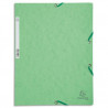 EXACOMPTA Chemise 3 rabats et élastique, en carte lustrée 5/10e, 400gr. Format 24x32cm. Coloris Tilleul