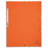 EXACOMPTA Chemise 3 rabats et élastique, en carte lustrée 5/10e, 400gr. Format 24x32cm. Coloris Orange