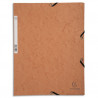 EXACOMPTA Chemise 3 rabats et élastique, en carte lustrée 5/10e, 400gr. Format 24x32cm. Coloris Tabac