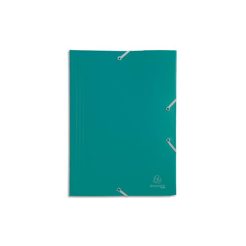 EXACOMPTA Chemise 3 rabats et élastique ECO en polypropylène 4/10e. Coloris Vert