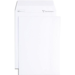 CLAIREFONTAINE Paquet de 50 pochettes v&eacute;lin Blanc auto-adh&eacute;sives 120g format C5 162 x 229 mm