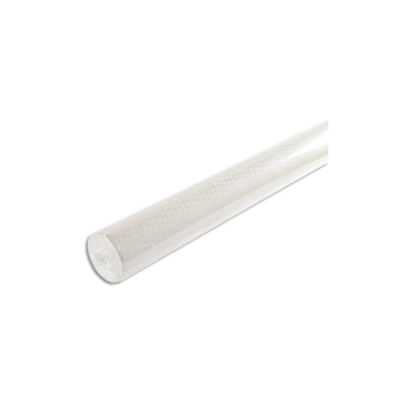 PRONTO Nappe en rouleau papier gaufr&eacute; Toile de lin - 20x1,18m - Blanc