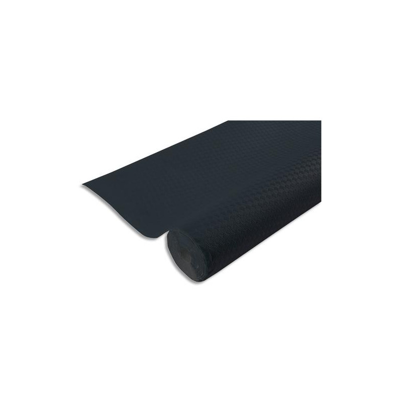 PRONTO Nappe en rouleau papier gaufr&eacute; Toile de lin - 20x1,18m - Noir
