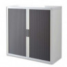 PAPERFLOW EasyOffice armoire démontable corps en PS teinté Blanc rideau Anthracite L110x H104x P41,5 cm