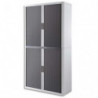 PAPERFLOW EasyOffice armoire démontable corps en PS teinté Blanc rideau Anthracite L110x H204x P41,5 cm