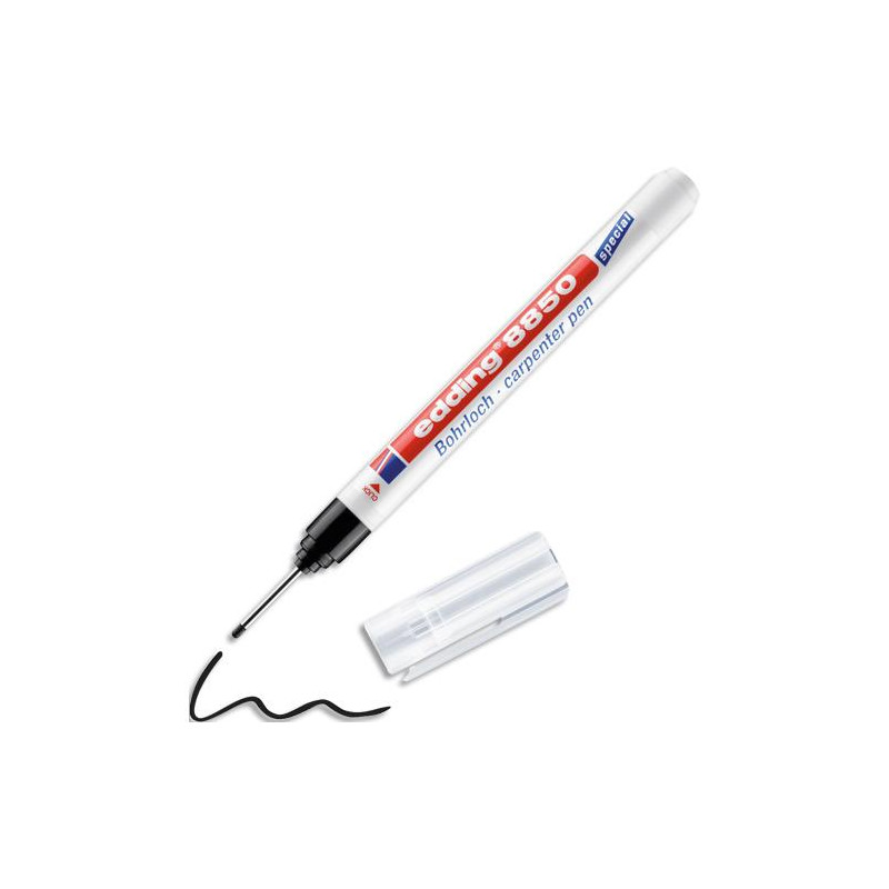 EDDING Marqueur précision 8850. Encre permanente, séchage rapide. Pte longue et fine. Noir (en blister)