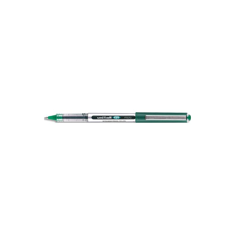 UNIBALL Roller encre liquide EYE. Pointe m&eacute;tal 0.5mm. Couleur vert