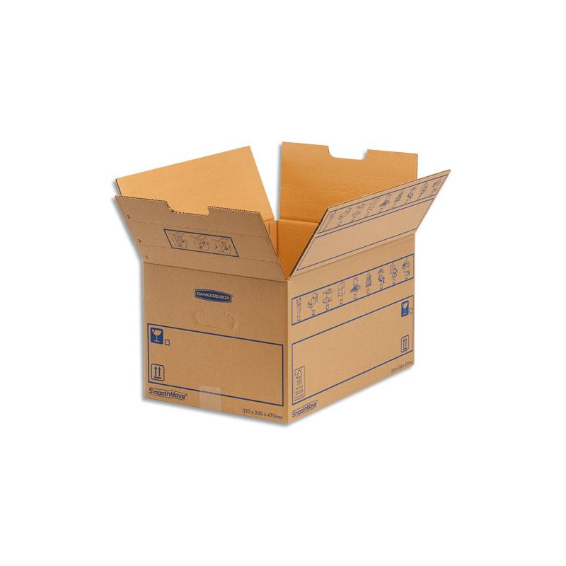 FELLOWES Caisse déménagement Smoothmove C-FLUTE Standard 39L carton ondulé très résistant 10