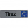 EXACOMPTA Plaque adh&eacute;sive imitation aluminium Tirez 16,5X4,4 cm 67156E