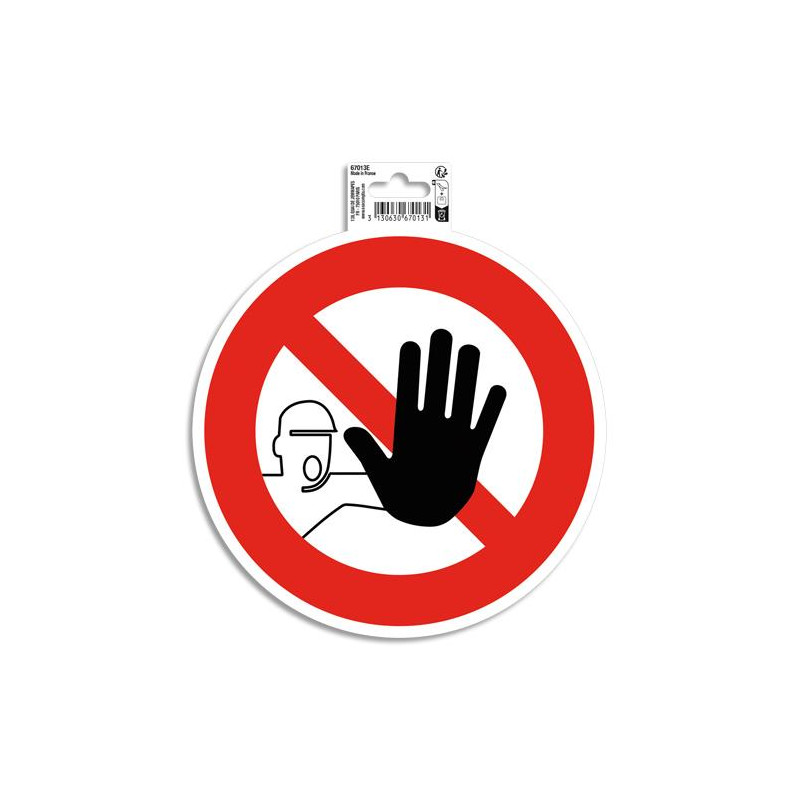 EXACOMPTA Panneau PVC adhésif antidérapant Accès interdit 20 cm 67013E