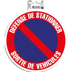 EXACOMPTA Panneau PVC adh&eacute;sif antid&eacute;rapant D&eacute;fense de stationner - sortie de v&eacute;hicules 20 cm 67018E