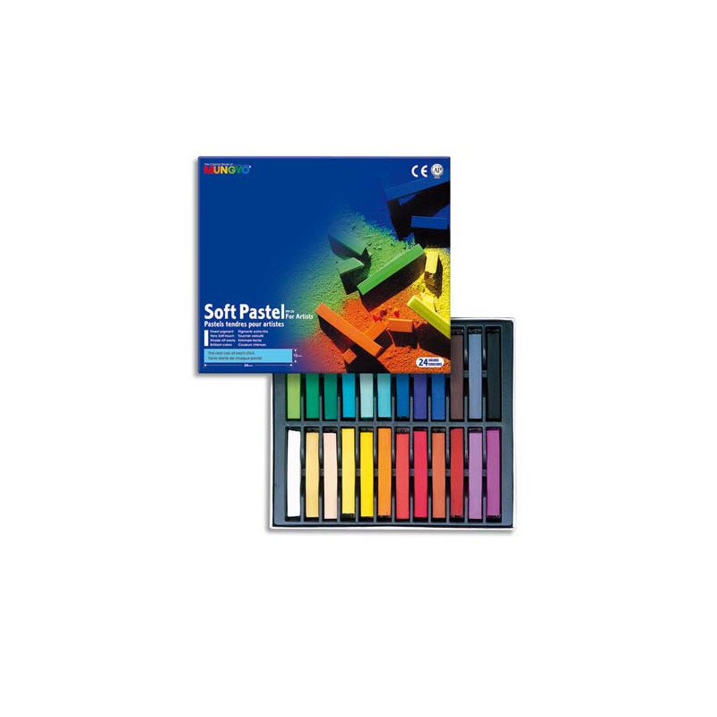 MUNGYO Boîte de 24 pastels tendres assorties