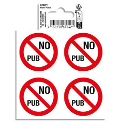 EXACOMPTA Panneau PVC adh&eacute;sif antid&eacute;rapant No pub (4x) 10 cm 67042E