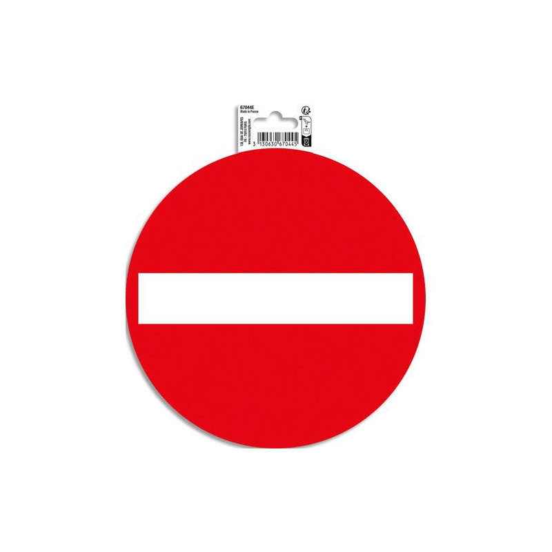 EXACOMPTA Panneau PVC adhésif antidérapant Sens interdit 20 cm 67044E