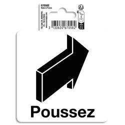 EXACOMPTA Panneau PVC adh&eacute;sif antid&eacute;rapant Fl&egrave;che Poussez 10 cm 67058E