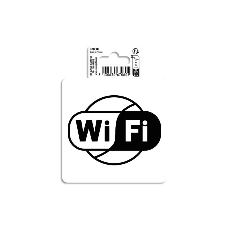 EXACOMPTA Panneau PVC adh&eacute;sif antid&eacute;rapant Wifi 10 cm 67060E