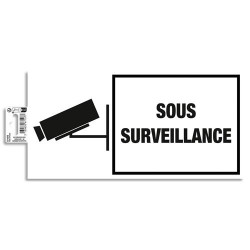 EXACOMPTA Panneau PVC adh&eacute;sif antid&eacute;rapant Sous surveillance 30x15 cm 67107E