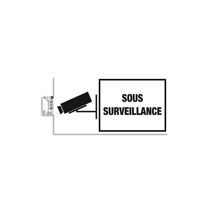 EXACOMPTA Panneau PVC adh&eacute;sif antid&eacute;rapant Sous surveillance 30x15 cm 67107E