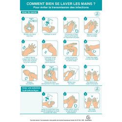 EXACOMPTA Affichage consignes comment bien se laver les mains 23x38 cm 67134E