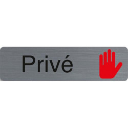 EXACOMPTA Plaque adh&eacute;sive imitation aluminium Priv&eacute; 16,5X4,4 cm 67150E