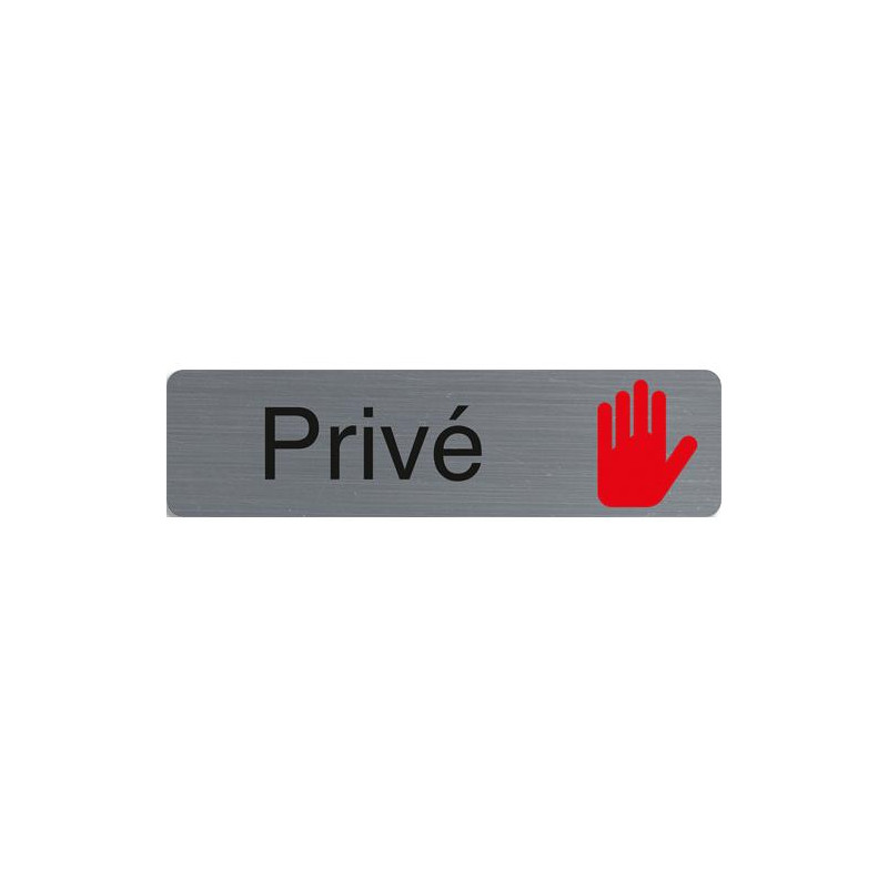 EXACOMPTA Plaque adh&eacute;sive imitation aluminium Priv&eacute; 16,5X4,4 cm 67150E