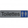 EXACOMPTA Plaque adhésive imitation aluminium Toilettes dame / homme 16,5X4,4 cm 67151E