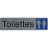 EXACOMPTA Plaque adh&eacute;sive imitation aluminium Toilettes dame &#47; homme 16,5X4,4 cm 67151E