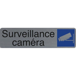 EXACOMPTA Plaque adh&eacute;sive imitation aluminium Surveillance camera 16,5X4,4 cm 67153E