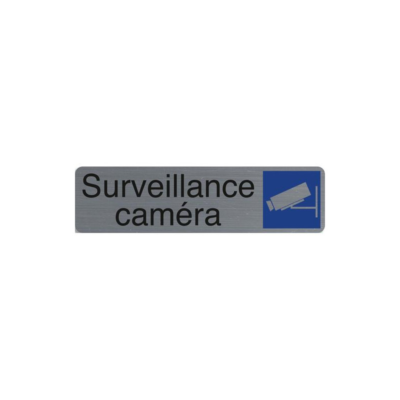 EXACOMPTA Plaque adhésive imitation aluminium Surveillance camera 16,5X4,4 cm 67153E