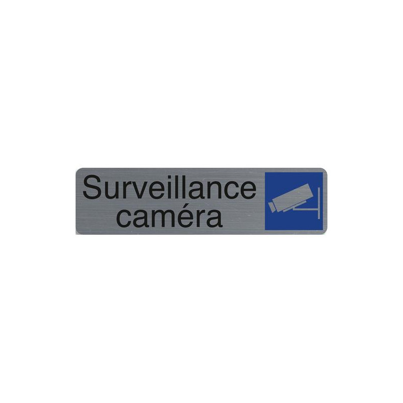 EXACOMPTA Plaque adh&eacute;sive imitation aluminium Surveillance camera 16,5X4,4 cm 67153E