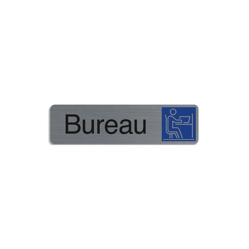 EXACOMPTA Plaque adh&eacute;sive imitation aluminium Bureau 16,5X4,4 cm 67154E