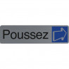 EXACOMPTA Plaque adhésive imitation aluminium Poussez 16,5X4,4 cm 67155E