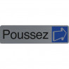 EXACOMPTA Plaque adh&eacute;sive imitation aluminium Poussez 16,5X4,4 cm 67155E