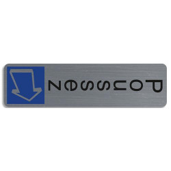 EXACOMPTA Plaque verticale adh&eacute;sive imitation aluminium Poussez 4,4x16,5 cm 67157E