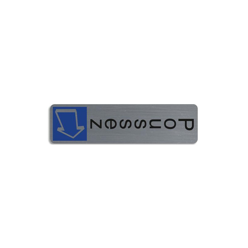 EXACOMPTA Plaque verticale adhésive imitation aluminium Poussez 4,4x16,5 cm 67157E