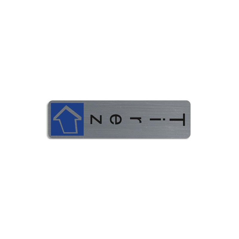 EXACOMPTA Plaque verticale adhésive imitation aluminium Tirez 4,4x16,5 cm 67158E