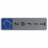EXACOMPTA Plaque verticale adhésive imitation aluminium Tirez 4,4x16,5 cm 67158E