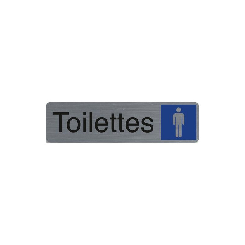EXACOMPTA Plaque adhésive imitation aluminiumToilettes homme 16,5X4,4 cm 67159E
