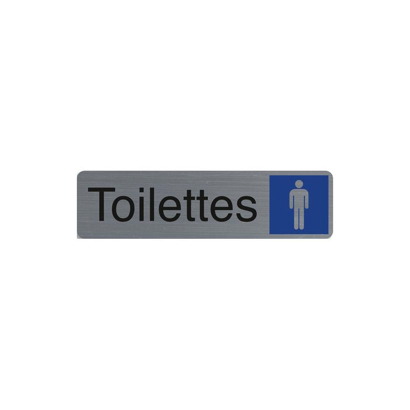 EXACOMPTA Plaque adh&eacute;sive imitation aluminiumToilettes homme 16,5X4,4 cm 67159E