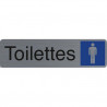 EXACOMPTA Plaque adhésive imitation aluminiumToilettes homme 16,5X4,4 cm 67159E