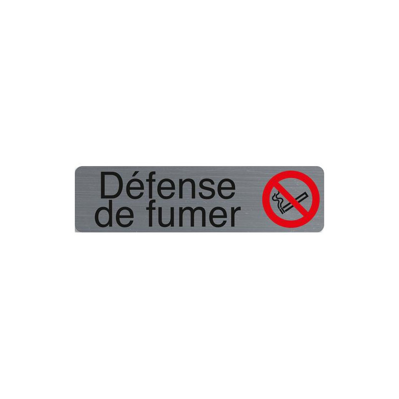 EXACOMPTA Plaque adhésive imitation aluminium Défenser de fumer 16,5X4,4 cm 67160E