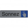 EXACOMPTA Plaque adhésive imitation aluminium Sonnez 16,5X4,4 cm 67162E