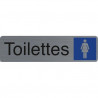 EXACOMPTA Plaque adhésive imitation aluminium Toilettes dame 16,5X4,4 cm 67163E