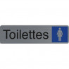 EXACOMPTA Plaque adh&eacute;sive imitation aluminium Toilettes dame 16,5X4,4 cm 67163E